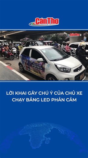 Lái xe trình bày không cài đặt mật khẩu bảo vệ cho bảng đèn LED do thiếu hiểu biết về nguyên tắc sử dụng thiết bị. #fbreels #reelsviral | Truyền hình Hậu Giang