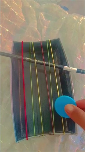 make a homemade guitar in 5 minutes (📷⚡) #tutorial #music #band #beats #guitarnotes