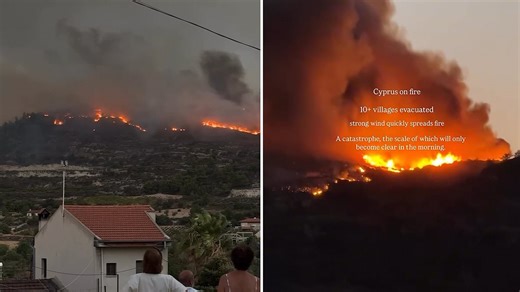 Cyprus wildfires bears down on tourist town as two people are burned alive