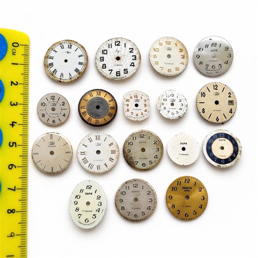 Vintage Watch Dials Set, Soviet Watch Faces, Steampunk Parts, Antique Clock Dials, Watch Components, Jewelry Making Supplies, Craft Lot - Etsy