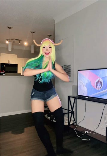 NEW DRAGON MAID COS YAY !! streaming minecraft on twitch now!! #lucoacosplay #lucoadragonmaid #dragonmaidcosplay #misskobayashisdragonmaid #cosplaydance