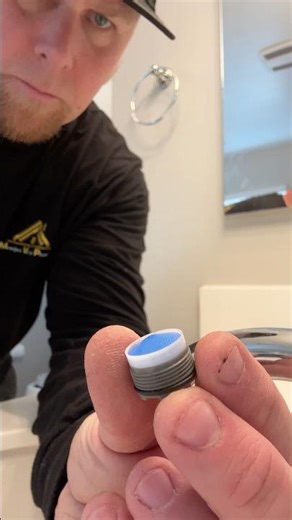 Low flow from clogged aerator. #thepeacefulplumber #menifeevalleyplumbing