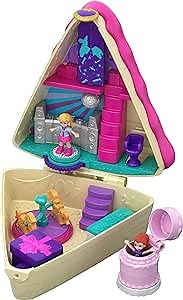 Polly Pocket Playset, Travel Toy with 2 Micro Dolls & 3 Accessories, Pocket World Birthday Cake Bash Compact
