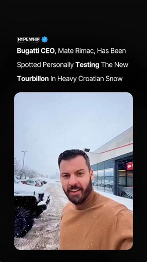 HYPEWHIP on Instagram: "😮 The highly anticipated Bugatti Tourbillon was recently spotted braving the Croatian winter, with engineers pushing the $4 million hypercar to its limits on snow-covered public roads. Even CEO Mate Rimac was seen personally testing the 1,800-horsepower machine, drifting through the slush to validate the new V16 hybrid powertrain’s durability. After seeing a CEO risk a prototype in a blizzard, does this convince you that hypercars are meant to be driven rather than store