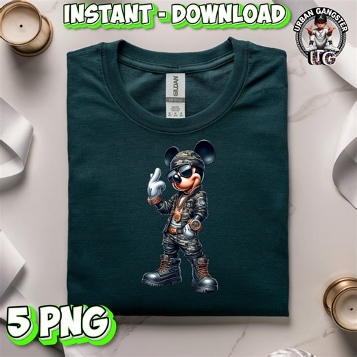 Urban Gangster Mickey Mouse PNG | Camo Trap Style Art (digital Download) - Etsy