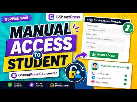 GSheetPress Courseware : Manual Access