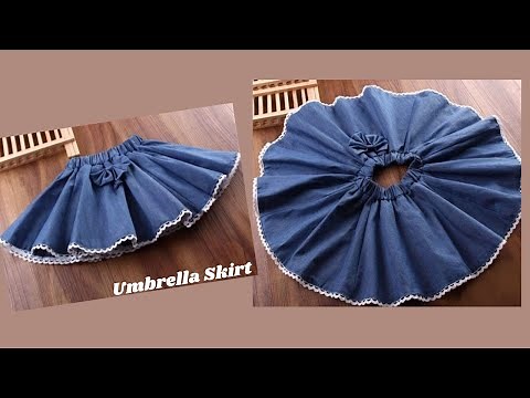 Umbrella skirt cutting and stitching for baby / How to make circle skirt full tutorial