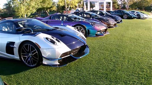 Ian Sanchez on Instagram: "Peace in quite with Paganis🤍 • The largest Pagani gathering in the U.S. with 40+ in attendance • • • #hypercar #vhs #huayra"