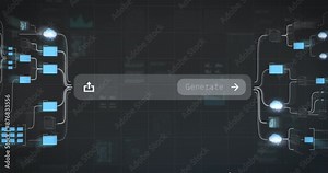 Prompt input field of an artificial intelligence, generate button is clicked and the AI starts working