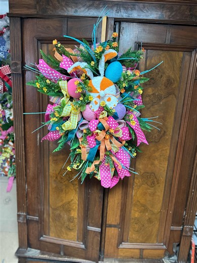 Spring Easter Wreath With Bunny - Etsy
