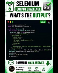 Selenium Coding Challenge #5 | What's the Output? 😳 #shorts