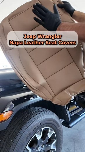 Jeep Wrangler Beige Napa Leather Seat Cover Made from premium Napa leather for a soft and luxurious feel ✨ Fits 2018-2023 and 2024 Jeep Wrangler JLU Four-Door 🚙 Features SRS airbag stitching to ensure the highest level of safety 💼 Free shipping across North America 🌎 Use code JH10 for 10% off your order! Upgrade your Jeep’s interior today! 🚗💨 #jeepwranglers #jeep #jeeplife #jeepwrangler #x #jeeplove #jeepnation #jeeps #rr #offroad #jeepfamily #jeepers #jeepgirl #jeepwranglerunlimited | Jeep