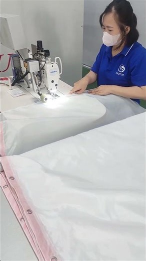 Automatic shower curtain mass production sewing machine
