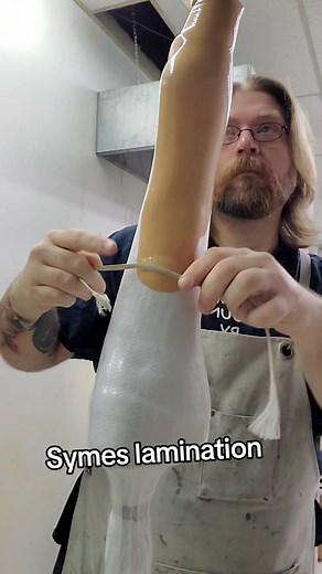 symes is the level of amputation, some ankle bones and possibly the heel. #prosthetic #resin #lamination #satisfying #prosthetiktok #gorillaz