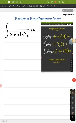 Integration of Inverse Trigonometric Function #fyp #engineering #calculus #integralcalculus #math
