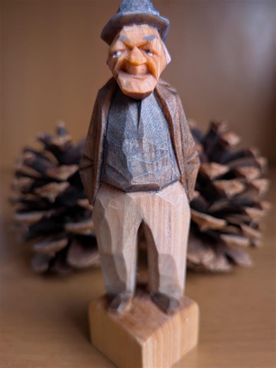Hand Carved Wood Folk Art Figurine - Etsy
