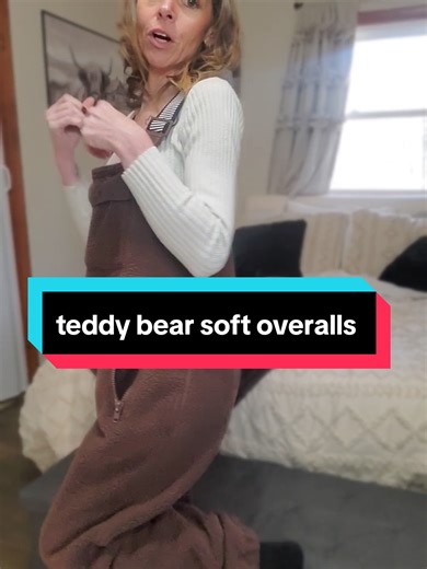 Cute and Warm Teddy Bear Soft Overalls for Winter
