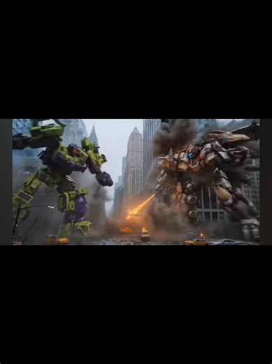 This Transformers Battle is better than the Movies 😲🤯 . . #transformers #dinobots #aigenerated #decepticons
