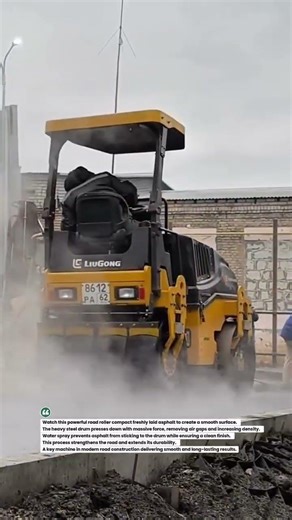 Road Roller Compacting Asphalt Perfectly! #construction #roadwork #heavyequipment