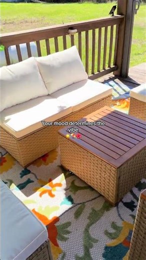 This outdoor patio furniture set instantly upgrades your backyard, deck, or patio into a cozy