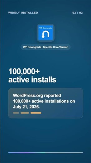 Choose a Specific WordPress Core Version with WP Downgrade