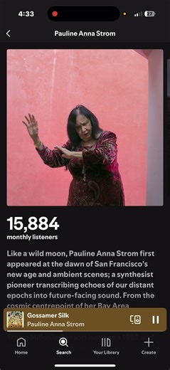 Someone spent hours reading her the synthesizer manuals. Buddies 🩷 Gossamer Silk and Mini Spotify Bio on Pauline Anna Strom #paulineannastrom #gossamersilk #spotify @Spotify