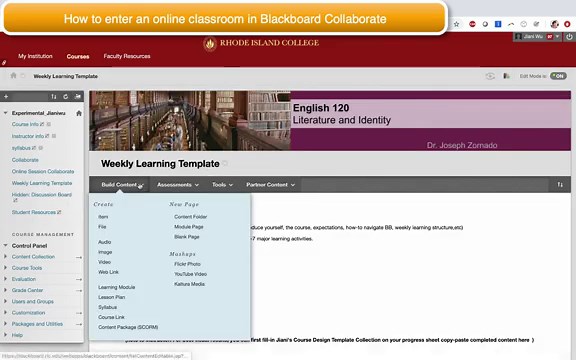 How to join an online classroom in Blackboard Collaborate (for both instructor and students)