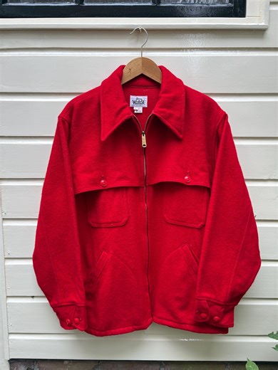 Vintage 70s: Woolrich Zipped Plaid Cruiser Jacket - Red Wool - Made in USA - Talon Zipper (L) - Etsy