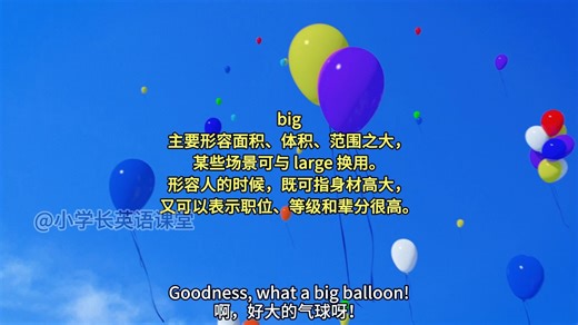 初中英语知识盘点，big和large有什么区别，中英双语字幕