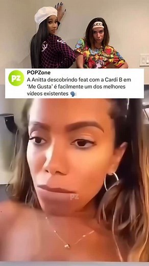 Nada supera a reação da Anitta quando descobriu que o feat de “Me Gusta” era com a Cardi B 🗣️ • Siga @popzone para mais conteúdos | POPZone