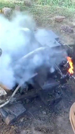 16/hp diesel engine starting up 😧 #foryouシ #villagelife #short | Tayyab Mughal Official