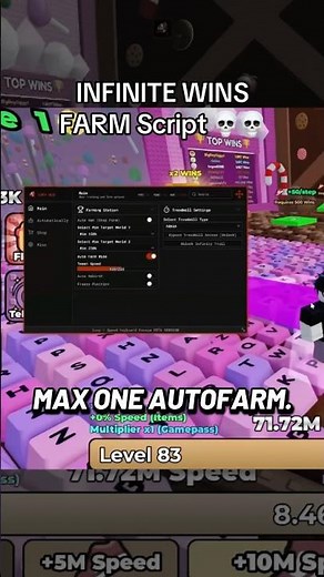 WINS Auto Farm Script +1 Speed Keyboard Escape