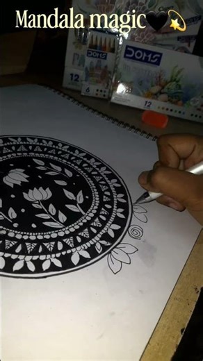 “Finding peace in patterns ✨Handmade mandala art filled with calm vibes 🖤