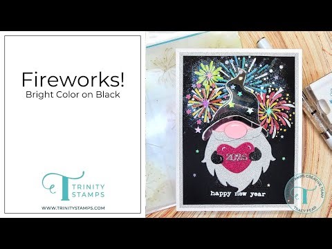 Bright Colors on Black-Fireworks on a Card!