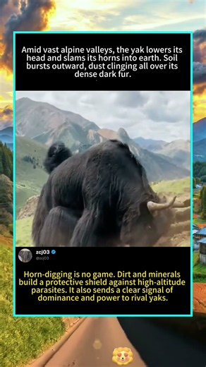 🐂 Why Yaks Horn‑Dig The Ground To Cover Their Fur In Dirt#foryou #fyp #animals #funny