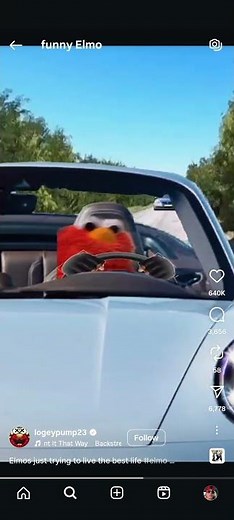 Elmo going to McDonald's right now