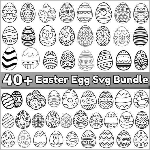 Easter Egg Bundle,easter Egg Silhouette Vector Files,happy Easter Vector,cute Easter Egg Clip Art,spring Svg,,instant Download - Etsy