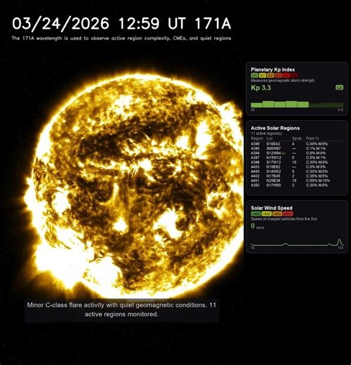 Sun 24 Hour Timelapse | Iron IX / 171 Å | Extreme UV (March 24, 2026) #shorts