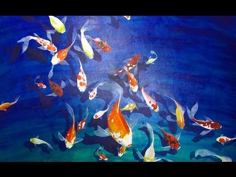 Art Lesson: How to Paint a Koi Pond Using Acrylic Paint