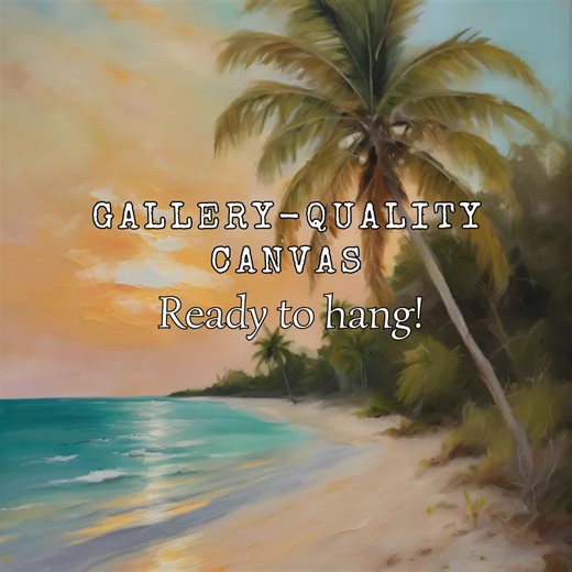 Florida Beach Oil Painting, Sunset Canvas Wall Art, Tropical Palm Tree Print, Coastal Key West Decor, Ocean Breeze Wall Art - Etsy