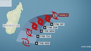 Tropical Cyclone Danilo may track over Mascarene Islands late this week