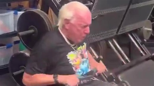 WWE legend Ric Flair labelled 'Goat' as he shows off brutal gym workout aged 76