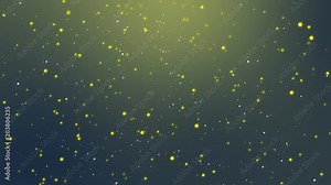 Starry night sky animation made of sparkly white and yellow light particles flickering on a dark background.