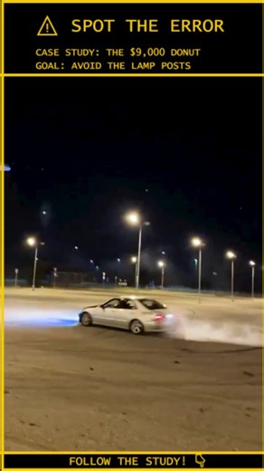 Human.Error.Study on Instagram: "ANALYSIS: He Fought the Light Pole. The Light Pole Folded. ⚠️ Video Credit: Viral / DM for Credit Case File: 231-LIGHTS-OUT Vehicle: RWD German Sedan Subject Status: Totaled / Liable for Infrastructure Object: Steel Lamp Post (Sheared) The Tactical Failure: The "Drift" Equation: Drifting is a balance of throttle and steering. If you add too much throttle without enough counter-steer, the rear end swings wide. This driver widened his arc until he found the only ve