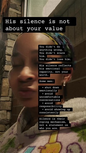 His silence is not about my value. I didn’t scare him. I didn’t lose him. Silence reflects emotional capacity, not worth. Some people cope by disappearing — I cope by choosing myself. #fyp #emotionalclarity #selfworth #nocontact #datingreality