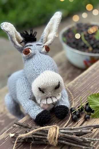 Donkey Knitting Pattern PDF, 2 Needles Version, Stuffed Animal Toy, Handmade Knitting Toys, Knitting Tutorial, Teddy Donkey Pattern, Shrekk - Etsy UK