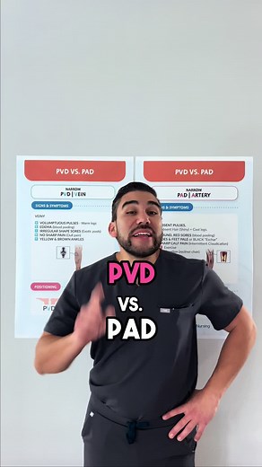 PVD vs. PAD - Part 1!🦵🏼 #pvd #pad #peripheralvenousdisease #nursing #nursingnotes #studentnurse #nursingschool #nursingstudent #nursesoftiktok