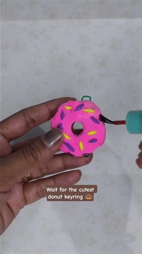 Cute Donut Keyring | Clay Craft 🍩