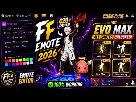 Free Fire Emote App 2026 🔥 | 420+ Emotes & EVO MAX Emotes 😱 | 100% Working