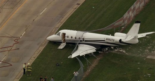 FAA investigating plane that went off end of runway after landing at Chicago Executive Airport